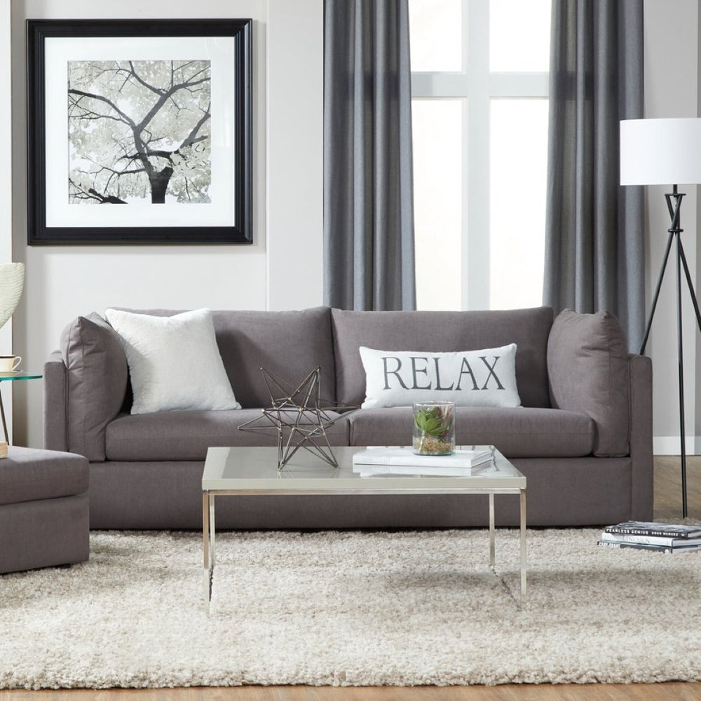 English Elm Enda Deep Seat Pillow Back Fabric Sofa for Casual Contemporary Living Rooms T2574P198759