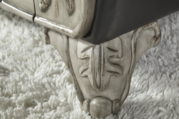 English Elm San Marino Hand-carved Sofa Loveseat and Tables Set Two-tone Faux Leather Living Room T2574P198801