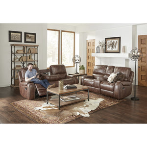 English Elm Achern Faux Leather Nailhead Reclining Sofa Set with Console and Usb Ports T2574P198807
