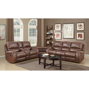 English Elm Achern Faux Leather Nailhead Reclining Sofa Set with Console and Usb Ports T2574P198807