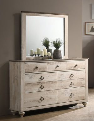 English Elm Imerland Six Piece Queen Bedroom Set Solid Hardwood White Wash Rustic Industrial Chic T2574P200212