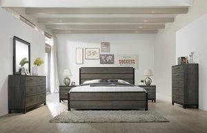 English Elm Ioana Six Piece Queen Bedroom Set Weathered Grey Wood with Dresser Chest Nightstands T2574P202559