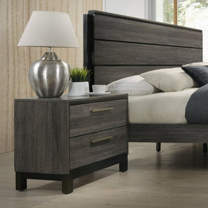English Elm Ioana Six Piece Queen Bedroom Set Weathered Grey Wood with Dresser Chest Nightstands T2574P202559