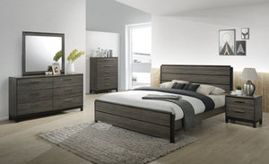 English Elm Ioana Five Piece King Bedroom Set Antique Grey Wood Veneer Eastern Inspired Design T2574P202570