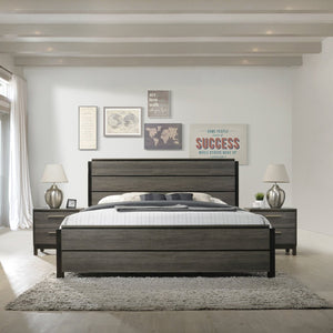 English Elm Ioana Queen Bedroom Set with Wood Inlay Craftsmanship and Antique Grey Veneer Finish T2574P202574
