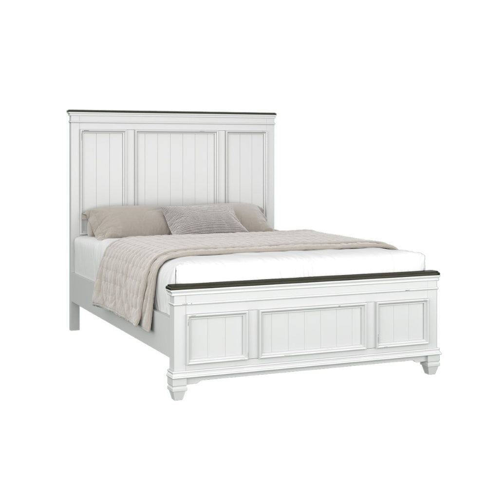 English Elm Clelane Modern Farmhouse Queen Bedroom Set with Shiplap Headboard and Weathered Finish T2574P202585