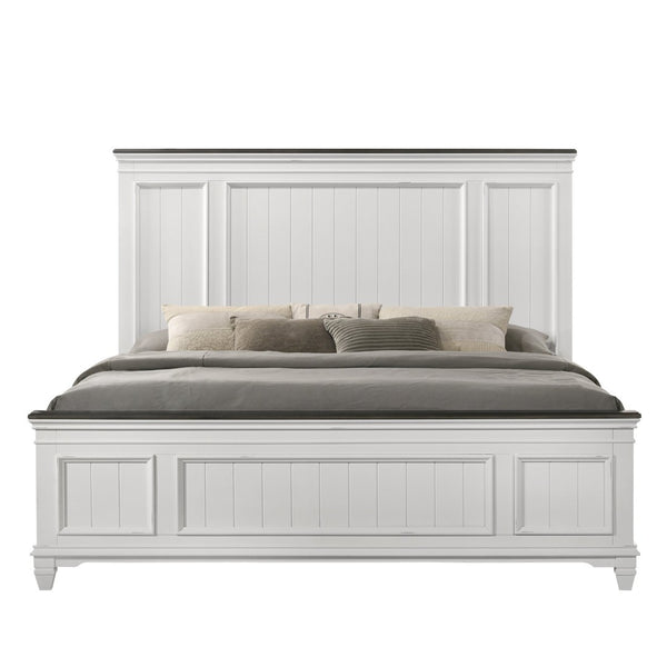 English Elm Clelane Modern Farmhouse King Bedroom Set Shiplap Wood Five Piece Weathered White Suite T2574P202586