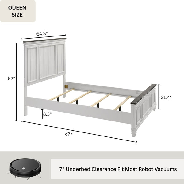 English Elm Clelane Five Piece Queen Bedroom Set Weathered White Shiplap Farmhouse Wood T2574P202587