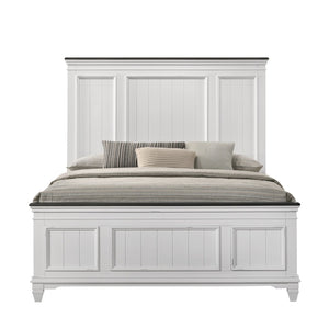 English Elm Clelane Five Piece Queen Bedroom Set Weathered White Shiplap Farmhouse Wood T2574P202587