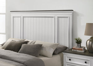 English Elm Clelane Modern Farmhouse King Bedroom Set Shiplap Panels Weathered White Wood T2574P204505