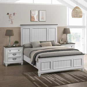 English Elm Clelane Queen Bedroom Set Modern Farmhouse Shiplap Wood Frame with Two Nightstands T2574P204506