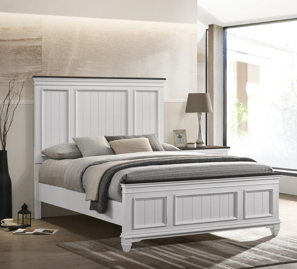 English Elm Clelane Queen Bedroom Set Modern Farmhouse Shiplap Wood Frame with Two Nightstands T2574P204506