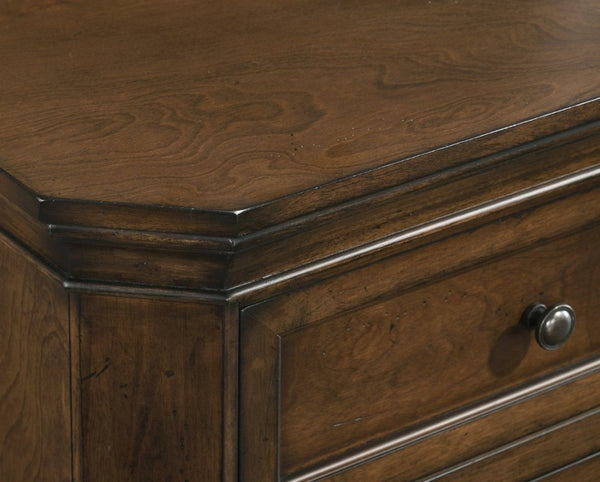 English Elm Maderne Antique Walnut Traditional Panel Queen Bedroom Set with Pewter Hardware T2574P204905