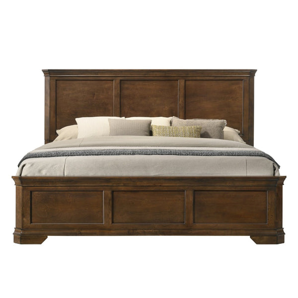 English Elm Maderne Traditional King Bedroom Set Antique Walnut Distressed Panel Bed Five Piece T2574P204906