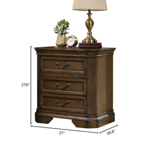 English Elm Maderne King Panel Bed Set with Distressed Walnut Finish and Antique Pewter Hardware T2574P204908