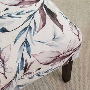 English Elm Capa Floral Slipper Chair Armless Accent Seat with Dark Wood Legs for Any Room T2574P205964