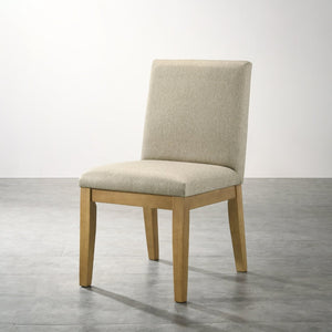 English Elm Rocco Solid Rubberwood Upholstered Dining Chairs Set of 2 with Foam Padded Beige Seats T2574P205967