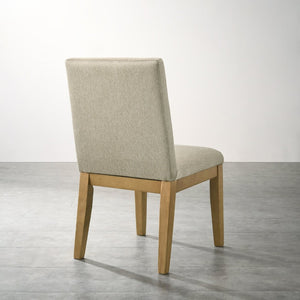 English Elm Rocco Solid Rubberwood Upholstered Dining Chairs Set of 2 with Foam Padded Beige Seats T2574P205967