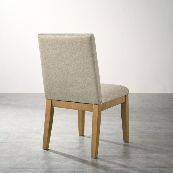 English Elm Rocco Solid Rubberwood Upholstered Dining Chairs Set of 2 with Foam Padded Beige Seats T2574P205967