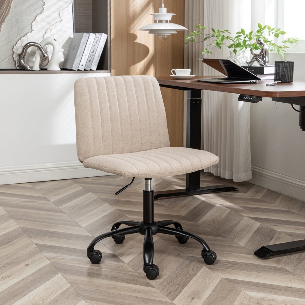 English Elm Masar Breathable Fabric Task Chair with Foam Cushion and Pneumatic Swivel Base Beige T2574P206309