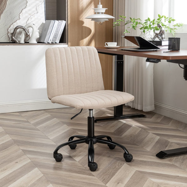 English Elm Masar Breathable Fabric Task Chair with Foam Cushion and Pneumatic Swivel Base Beige T2574P206309
