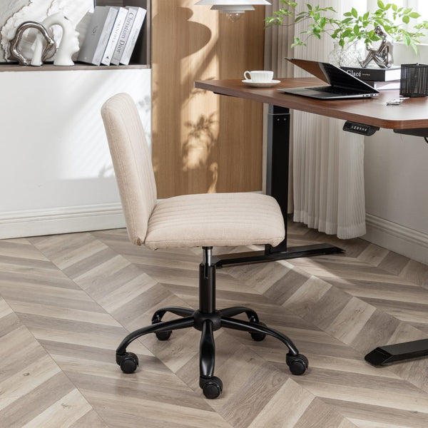 English Elm Masar Breathable Fabric Task Chair with Foam Cushion and Pneumatic Swivel Base Beige T2574P206309