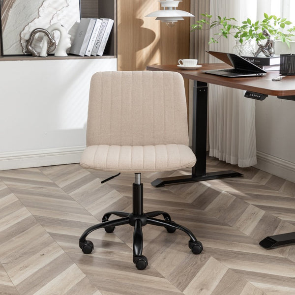 English Elm Masar Breathable Fabric Task Chair with Foam Cushion and Pneumatic Swivel Base Beige T2574P206309