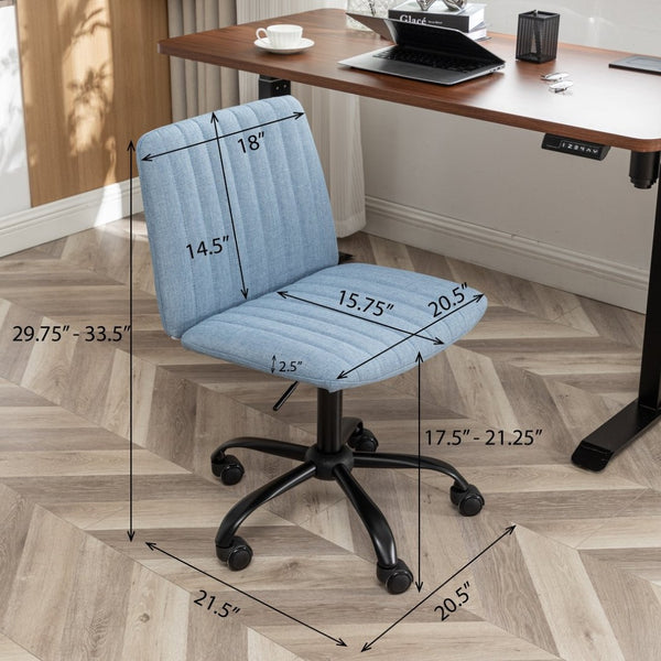 English Elm Masar Breathable Fabric Task Chair with Foam Cushion and Pneumatic Swivel Base Blue T2574P206310