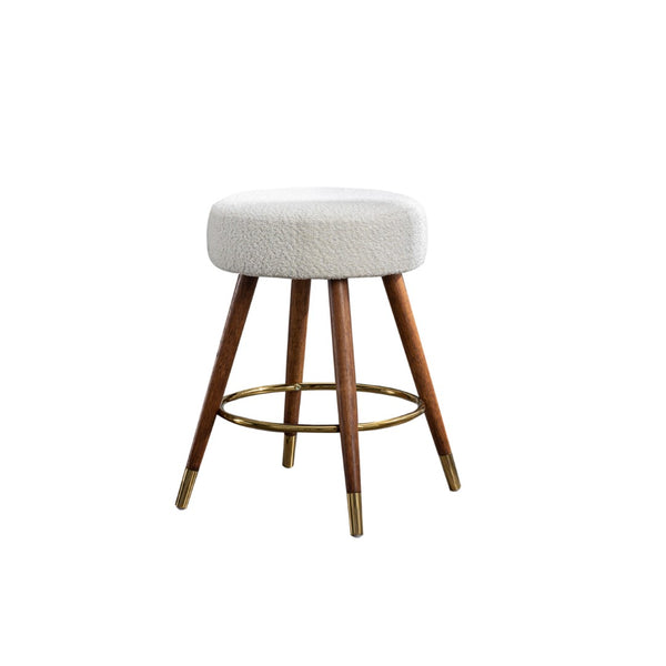 English Elm Momo Boucle Textured Swivel Counterstool with Solid Wood Frame for Kitchen Bars T2574P206729