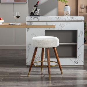 English Elm Momo Boucle Textured Swivel Counterstool with Solid Wood Frame for Kitchen Bars T2574P206729