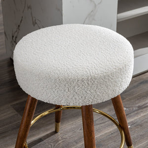 English Elm Momo Boucle Textured Swivel Counterstool with Solid Wood Frame for Kitchen Bars T2574P206729