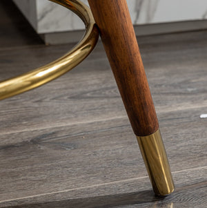 English Elm Momo Boucle Textured Swivel Counterstool with Solid Wood Frame for Kitchen Bars T2574P206729