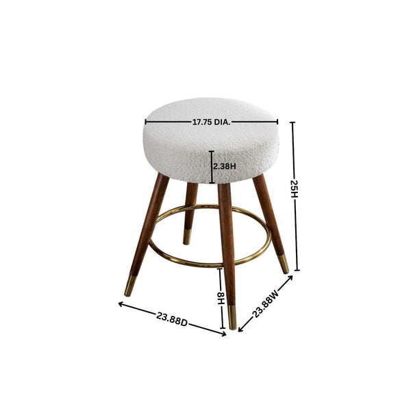 English Elm Momo Boucle Textured Swivel Counterstool with Solid Wood Frame for Kitchen Bars T2574P206729