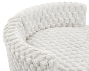 English Elm Malna Honeycomb Plush Barrel Chair with Casters Sculptural Accent Seating for Any Room T2574P221267