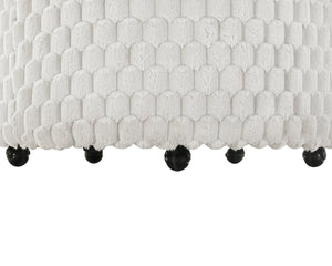 English Elm Malna Honeycomb Plush Barrel Chair with Casters Sculptural Accent Seating for Any Room T2574P221267