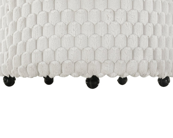English Elm Malna Honeycomb Plush Barrel Chair with Casters Sculptural Accent Seating for Any Room T2574P221267
