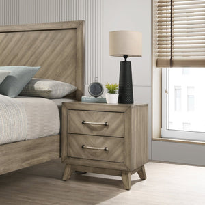 English Elm Arena Antique Gray Nightstand with Dovetail Drawers and Metal Pulls for Modern Bedrooms T2574P225174
