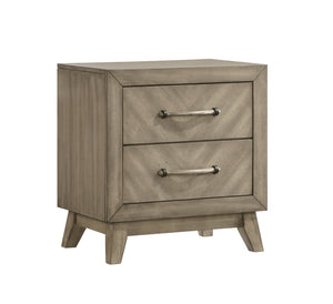 English Elm Arena Antique Gray Nightstand with Dovetail Drawers and Metal Pulls for Modern Bedrooms T2574P225174