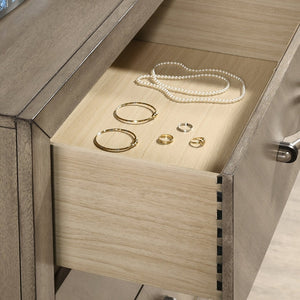 English Elm Arena Antique Gray Nightstand with Dovetail Drawers and Metal Pulls for Modern Bedrooms T2574P225174