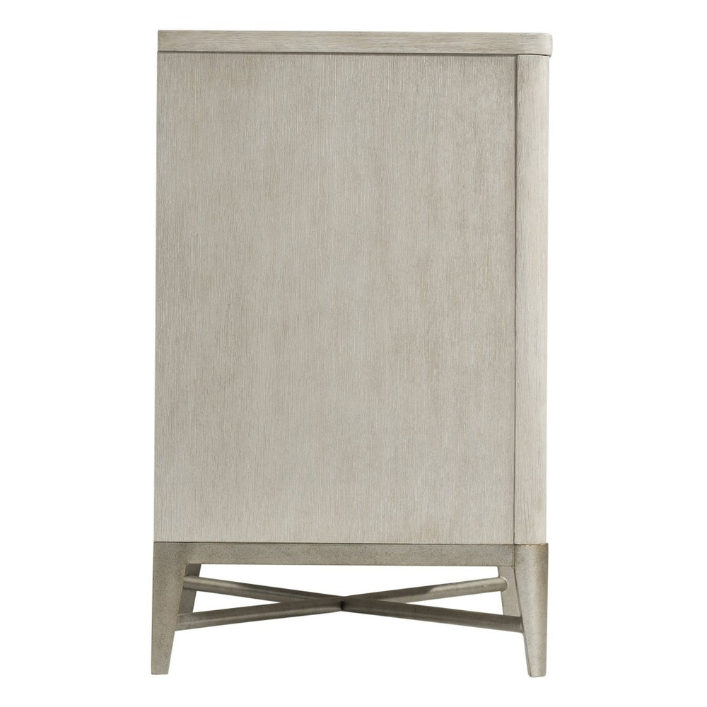 English Elm Mantalia Hardwood 3-drawer Nightstand with Champagne Metal Frame and Cedar Lining T2574P225193