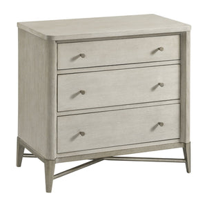 English Elm Mantalia Hardwood 3-drawer Nightstand with Champagne Metal Frame and Cedar Lining T2574P225193