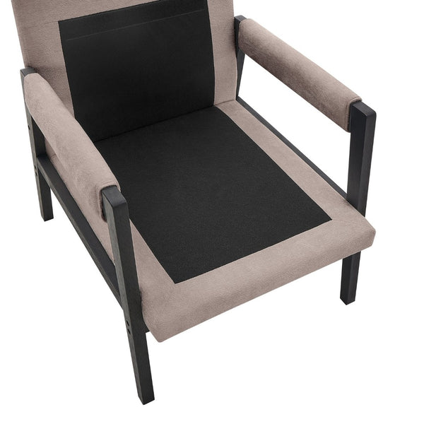 English Elm Kelly Barrel Accent Chair Chenille Upholstery Acacia Wood Legs Mid-century Living Room Grey T2574P240947