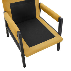 English Elm Kelly Barrel Accent Chair Chenille Upholstery Acacia Wood Legs Mid-century Living Room Yellow T2574P240953