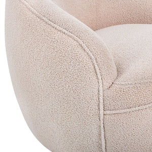 English Elm Galleria Sherpa Plush Barrel Swivel Accent Chair for Living Room Reading Nook Beige T2574P241341