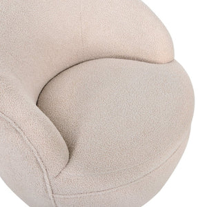 English Elm Galleria Sherpa Plush Barrel Swivel Accent Chair for Living Room Reading Nook Beige T2574P241341