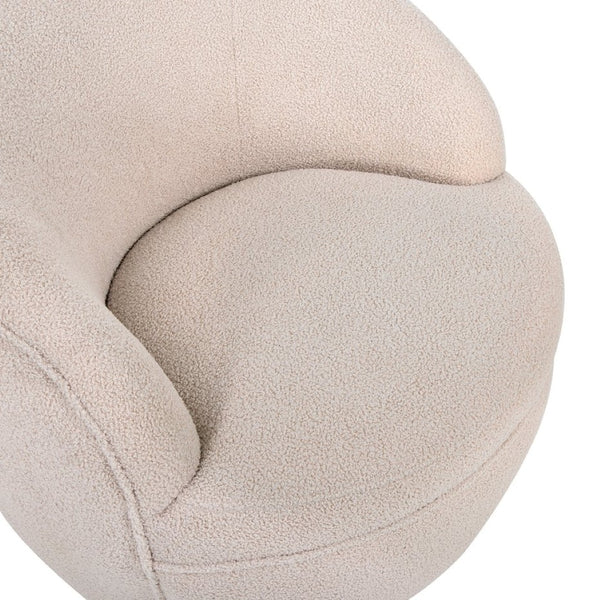 English Elm Galleria Sherpa Plush Barrel Swivel Accent Chair for Living Room Reading Nook Beige T2574P241341