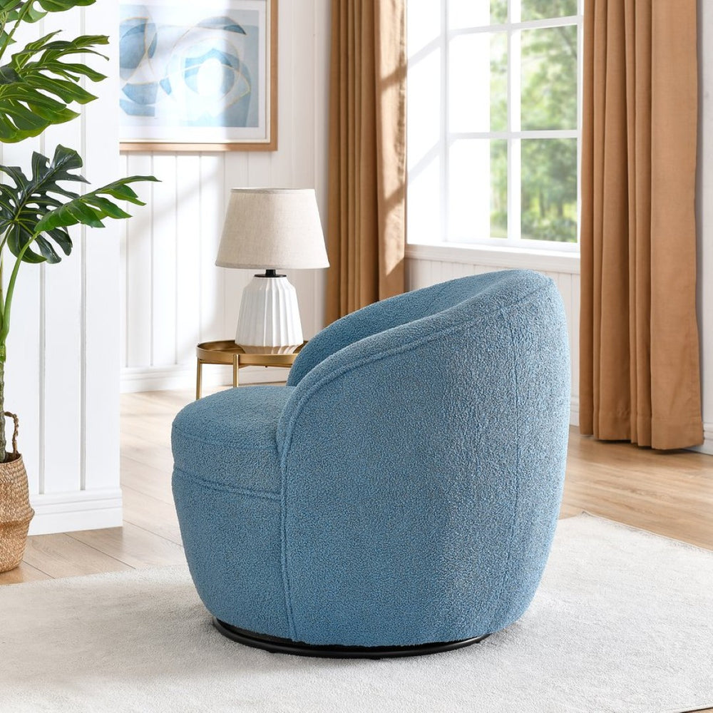 English Elm Galleria Sherpa Plush Barrel Swivel Accent Chair for Living Room Reading Nook T2574P241740