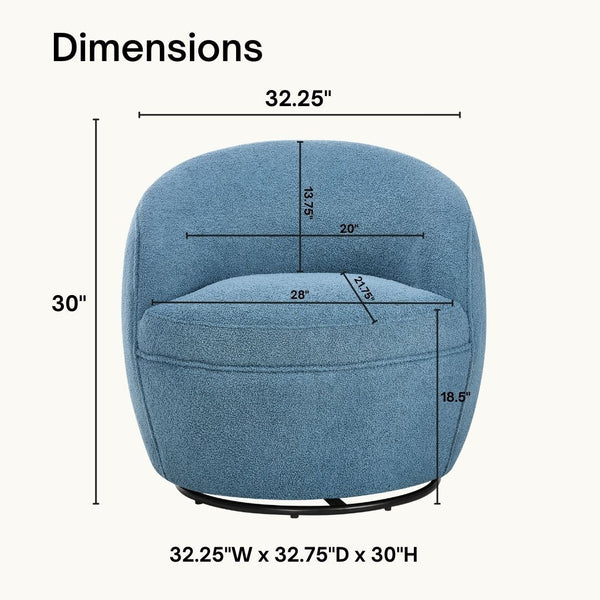 English Elm Galleria Sherpa Plush Barrel Swivel Accent Chair for Living Room Reading Nook T2574P241740