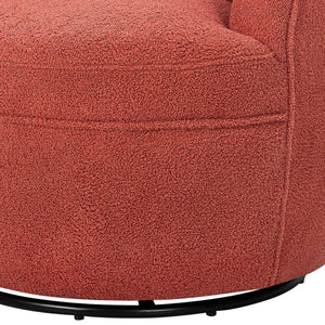 English Elm Galleria Sherpa Plush Barrel Swivel Accent Chair for Living Room Reading Nook Coral T2574P241758