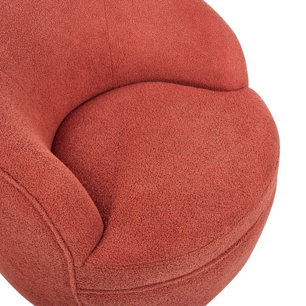 English Elm Galleria Sherpa Plush Barrel Swivel Accent Chair for Living Room Reading Nook Coral T2574P241758